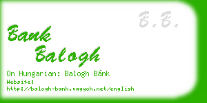 bank balogh business card
